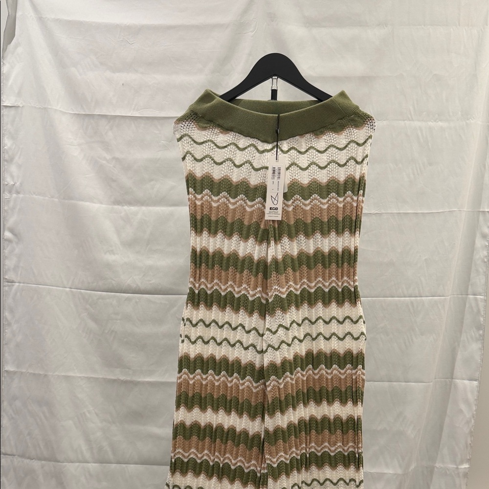 MINKPINK Green and Brown Wide Leg Jumpsuit
